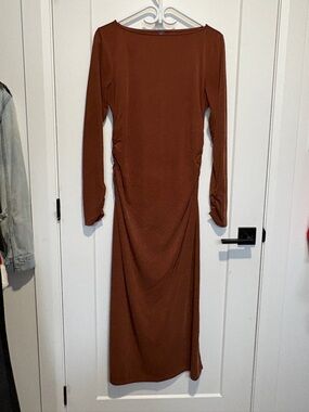 Old Navy Long Sleeve Rust-Brown Midi Dress